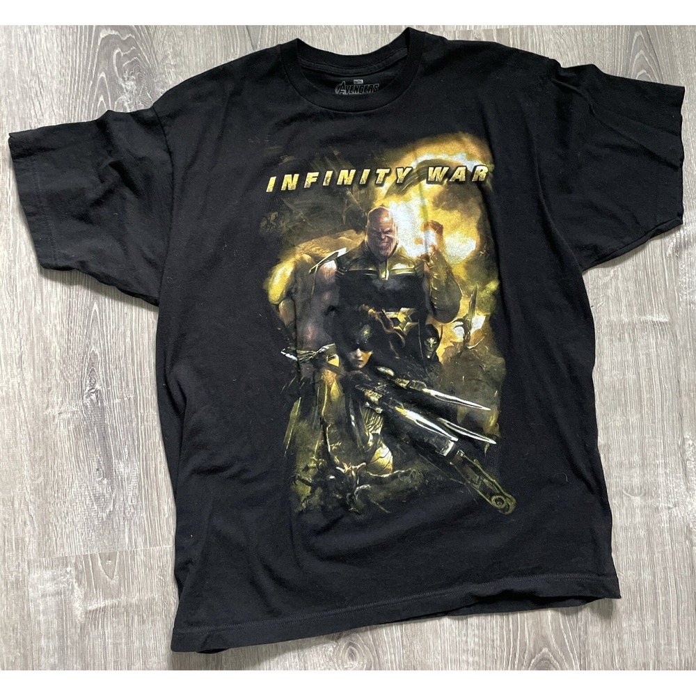 Avengers Infinity War Thanos Infinity Gauntlet Adult Mens XL Black T-Shirt Tee